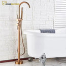 Torneira De Piso Para Banheira Misturador Rose Gold Contemporâneo Monocomando Harlem - Homedeccori