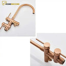 Torneira De Piso Para Banheira Misturador Rose Gold Contemporâneo Monocomando Harlem - Homedeccori