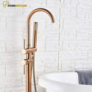 Torneira De Piso Para Banheira Misturador Rose Gold Contemporâneo Monocomando Harlem - Homedeccori