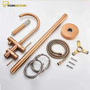 Torneira De Piso Para Banheira Misturador Rose Gold Contemporâneo Monocomando Harlem - Homedeccori