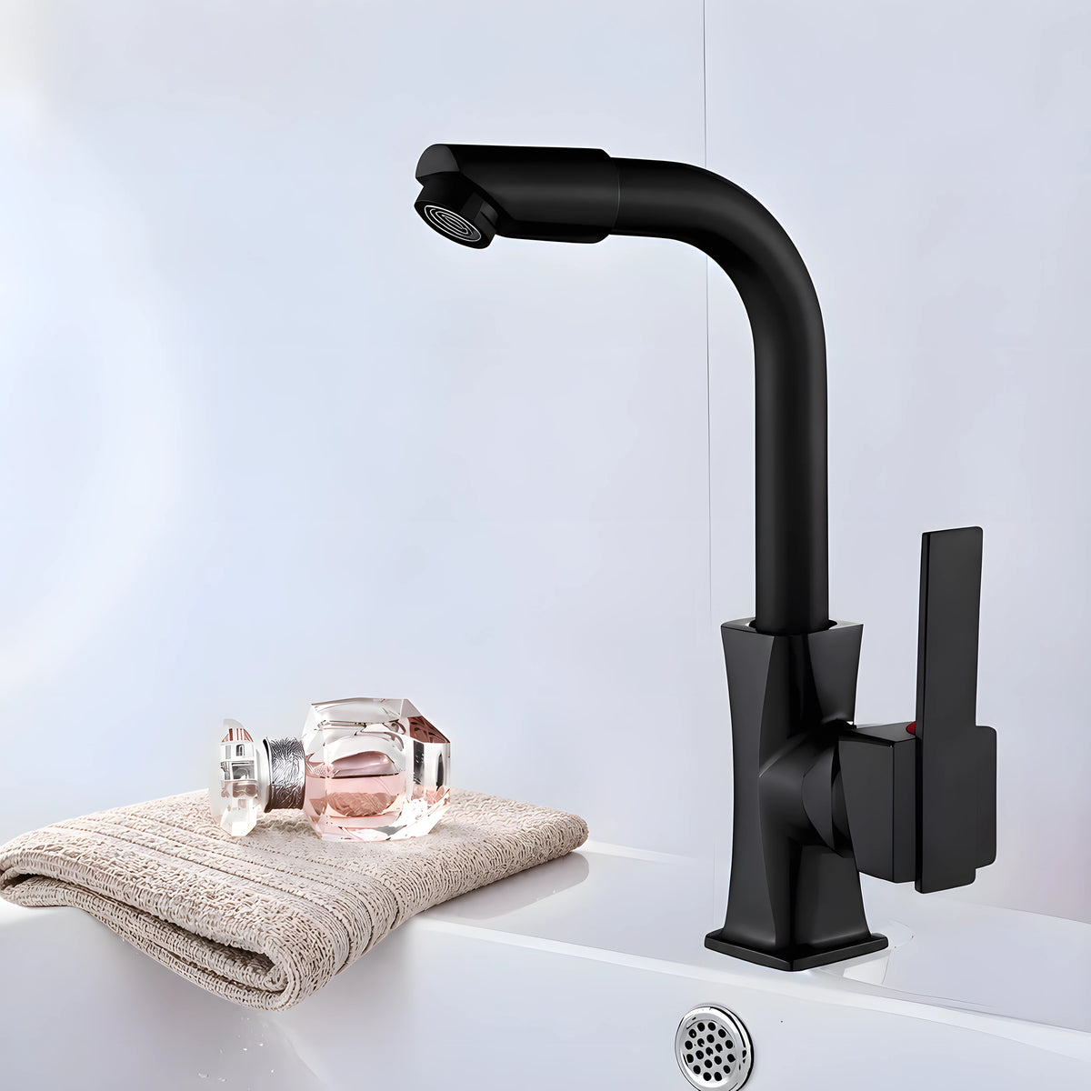 Torneira para banheiro Fontaine de Luxé preto fosco - Homedeccori