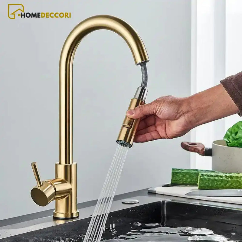 Torneira Gourmet Com Sensor Touch Inteligente Extensível Pull Down Gourmet Bancada SensePlash - Homedeccori