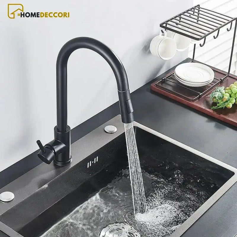 Torneira Gourmet Com Sensor Touch Inteligente Extensível Pull Down Gourmet Bancada SensePlash - Homedeccori