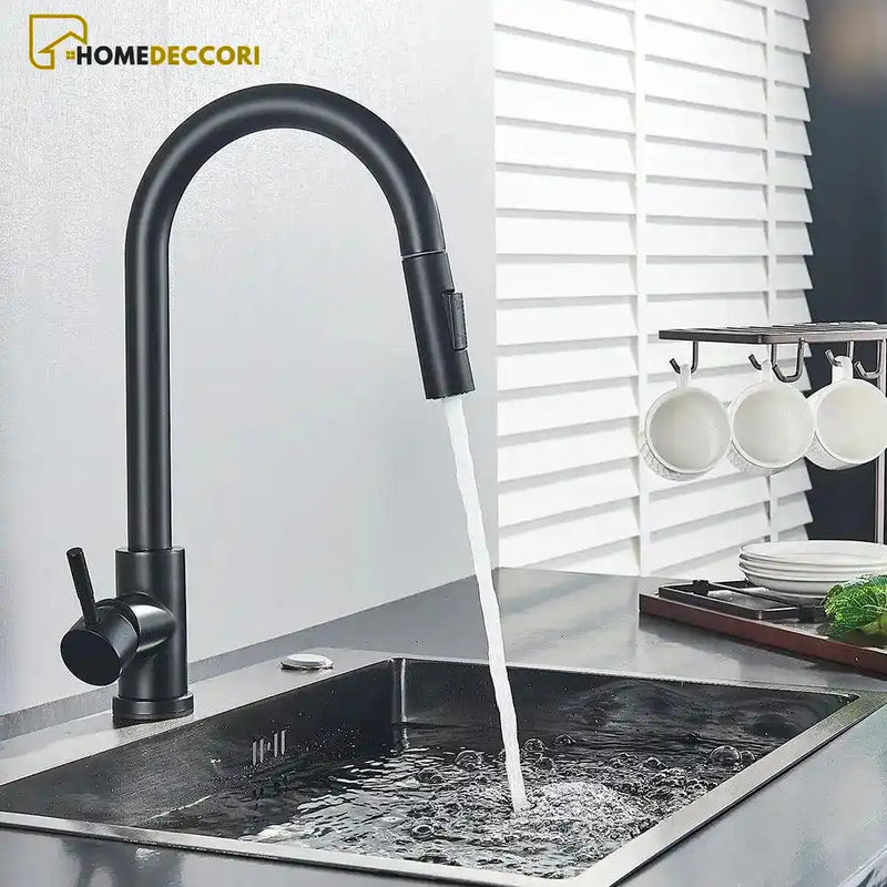 Torneira Gourmet Com Sensor Touch Inteligente Extensível Pull Down Gourmet Bancada SensePlash - Homedeccori