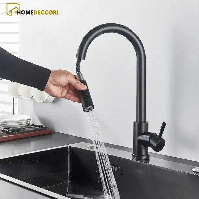 Torneira Gourmet Com Sensor Touch Inteligente Extensível Pull Down Gourmet Bancada SensePlash - Homedeccori