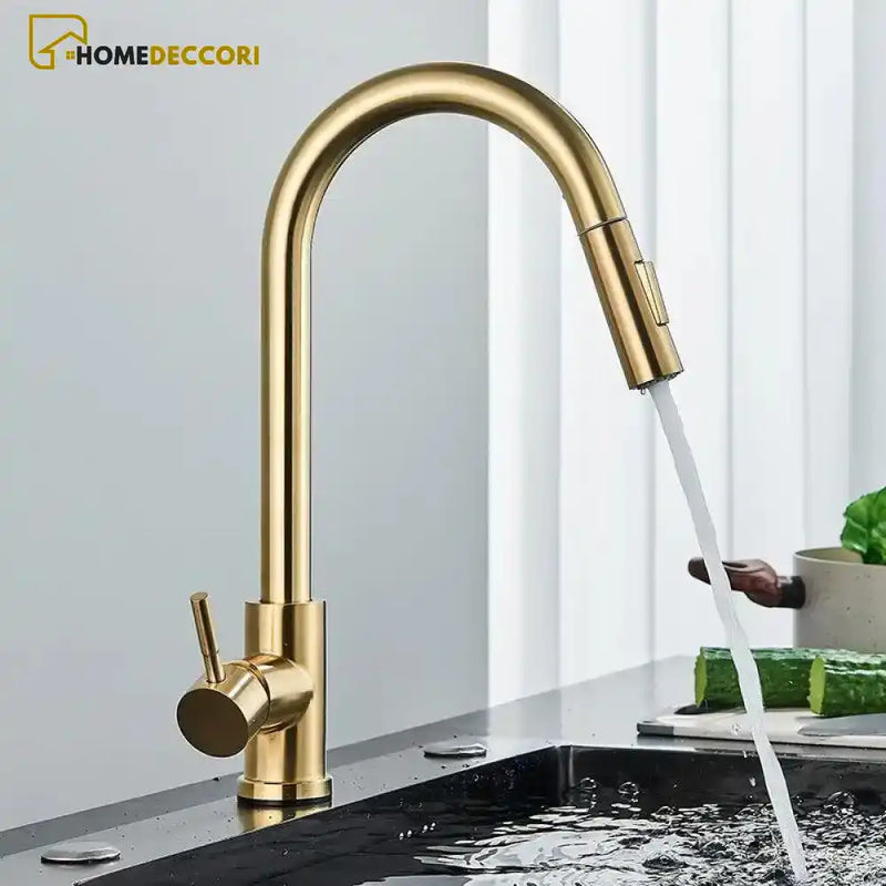 Torneira Gourmet Com Sensor Touch Inteligente Extensível Pull Down Gourmet Bancada SensePlash - Homedeccori