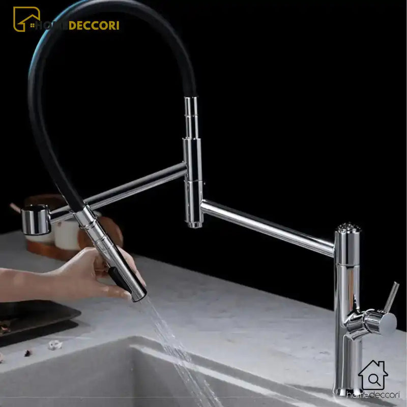 Torneira Gourmet Cozinha Monocomando Premium Luxo Dupla Funcionalidade extensível Arcadia - Homedeccori