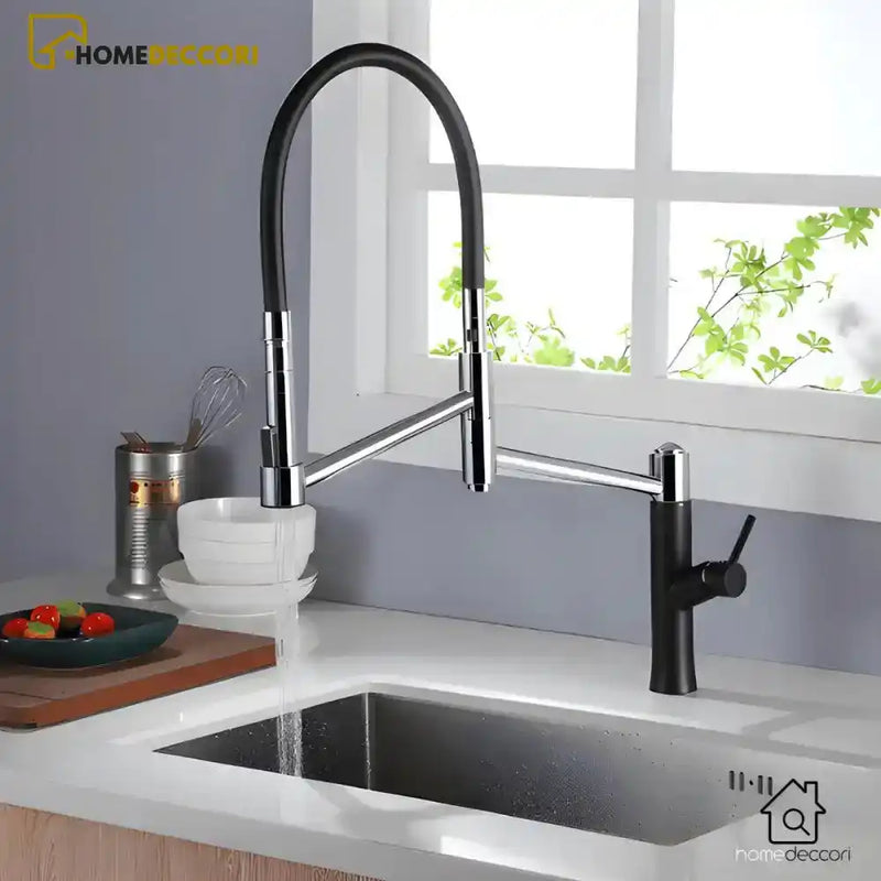 Torneira Gourmet Cozinha Monocomando Premium Luxo Dupla Funcionalidade extensível Arcadia - Homedeccori