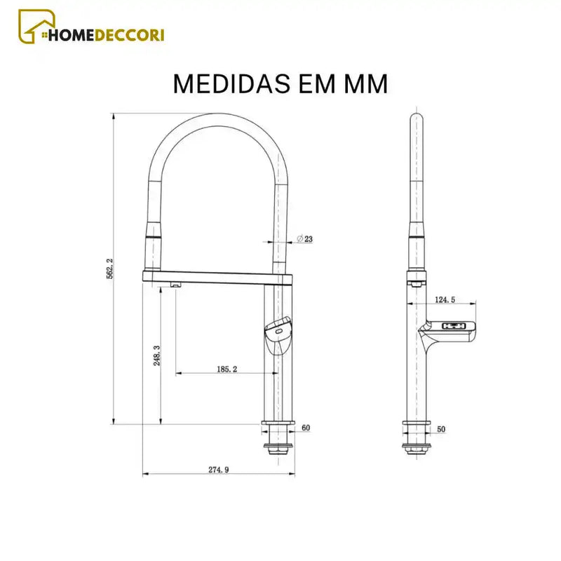 Torneira Gourmet Cozinha Monocomando Sensor Touch Filtro Dupla Função Aura - Homedeccori