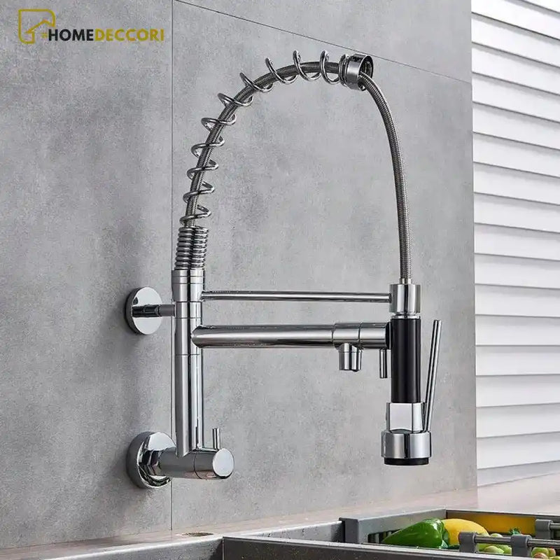 Torneira Gourmet Extensível De Parede Dual Spray Monocomando Napoli - Homedeccori