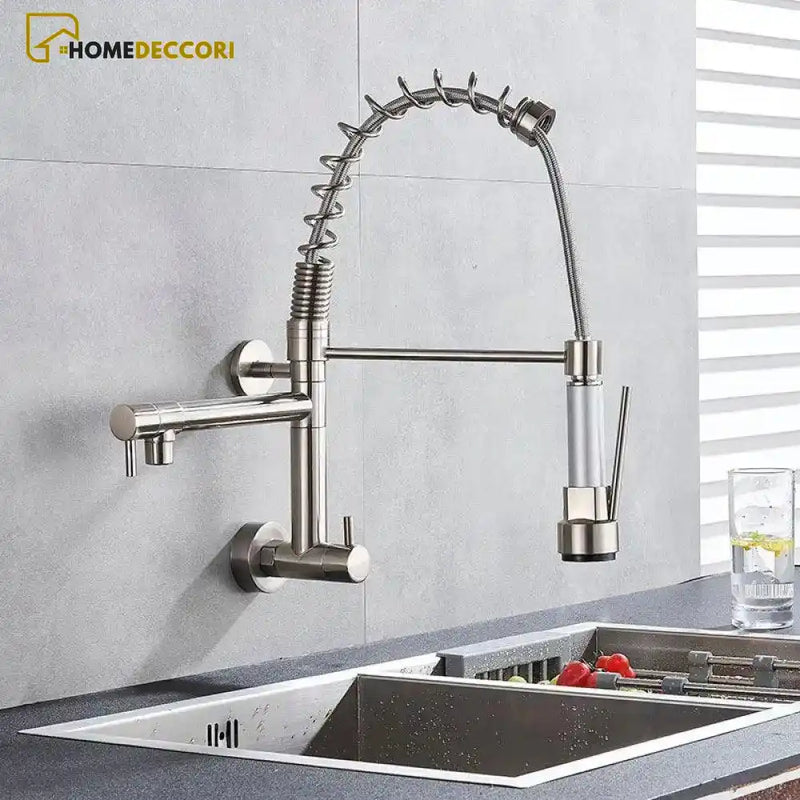 Torneira Gourmet Extensível De Parede Dual Spray Monocomando Napoli - Homedeccori