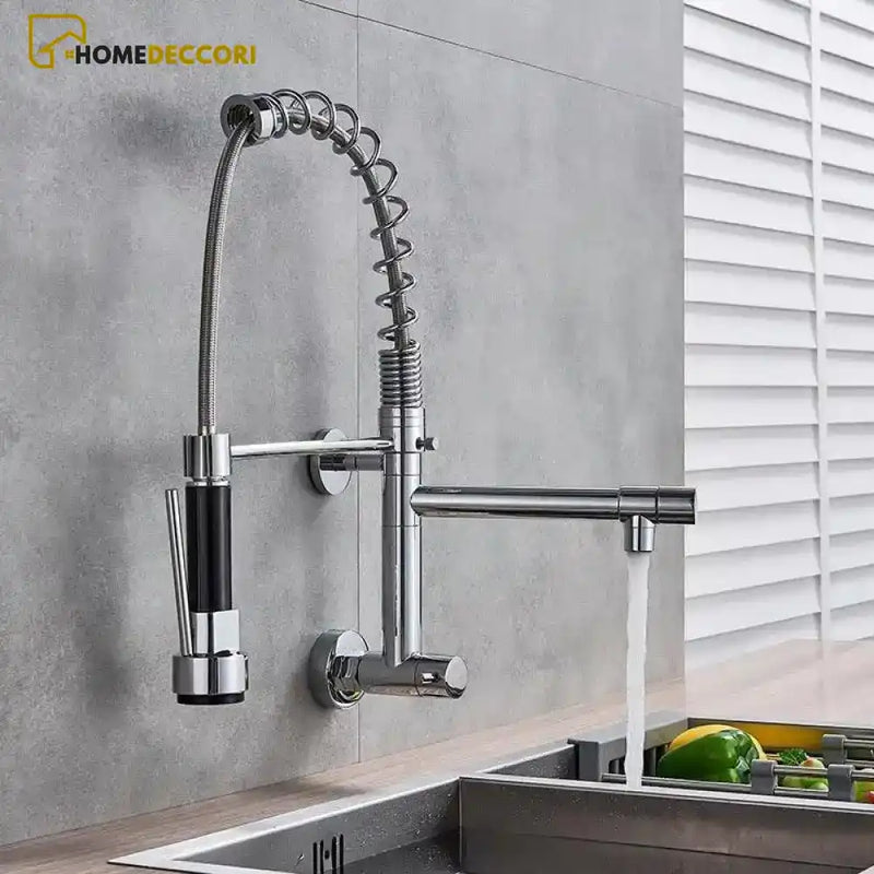 Torneira Gourmet Extensível De Parede Dual Spray Monocomando Napoli - Homedeccori