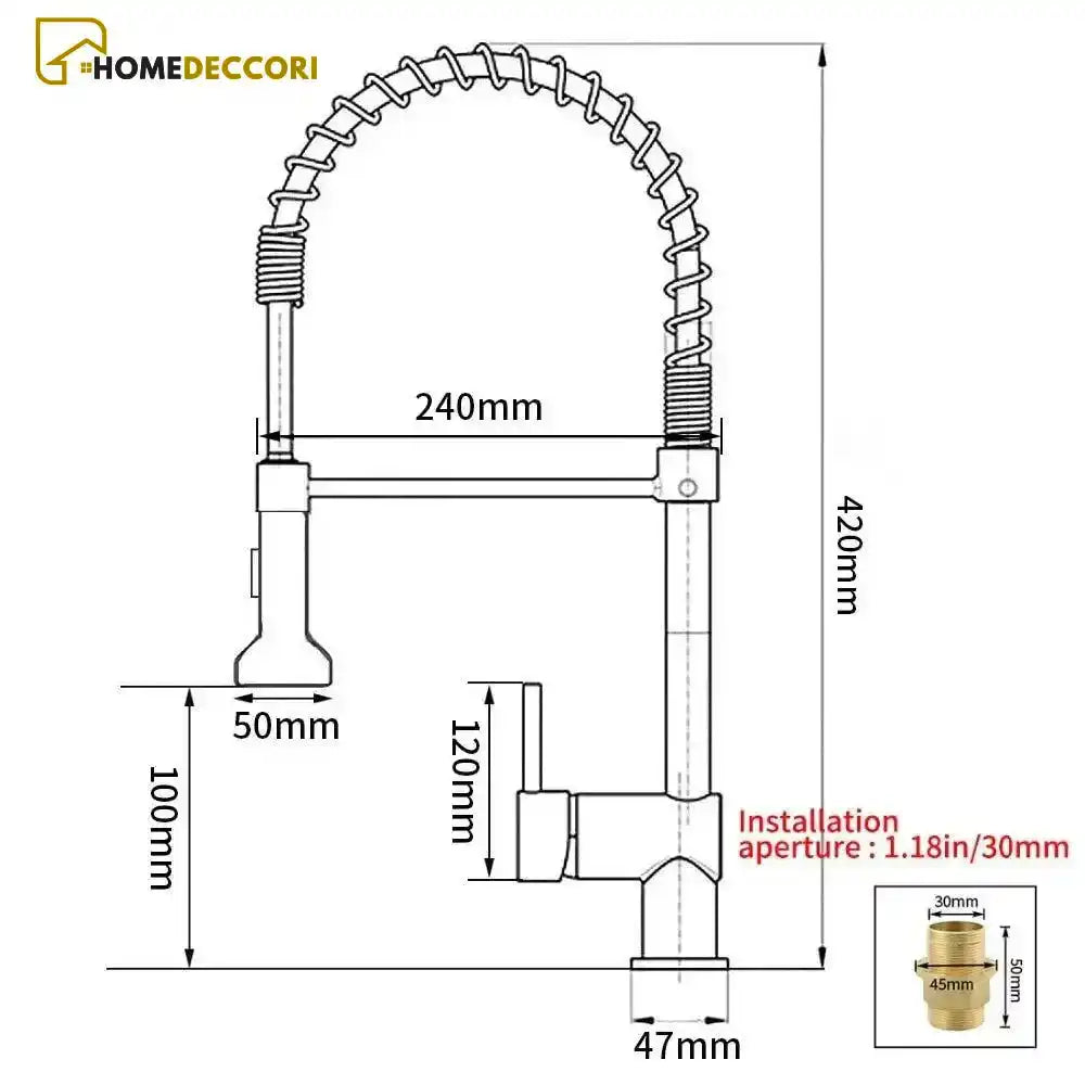 Torneira Gourmet LED Mola Spray E Giro 360° - Homedeccori