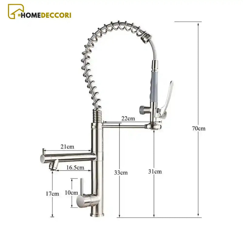 Torneira Gourmet Dual Mola Spray Monocomando Bica Alta Sereníssima - Homedeccori