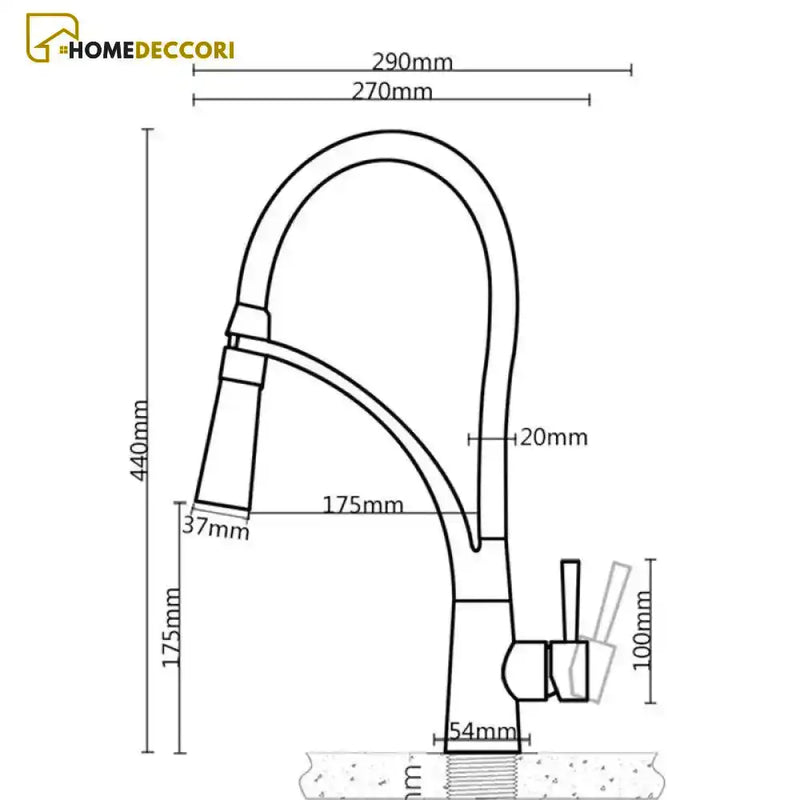 Torneira Gourmet Monocomando Extensível 360 Baikal - Homedeccori