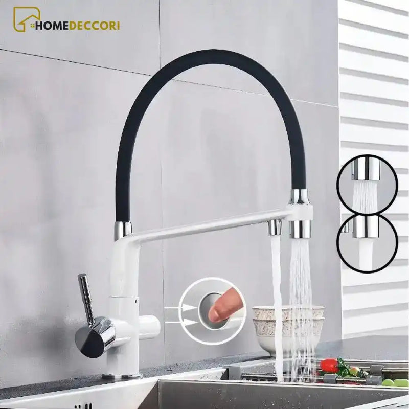 Torneira Gourmet Monocomando Extensível 360 Dual Com Saída Para Filtro Azzurra - Homedeccori