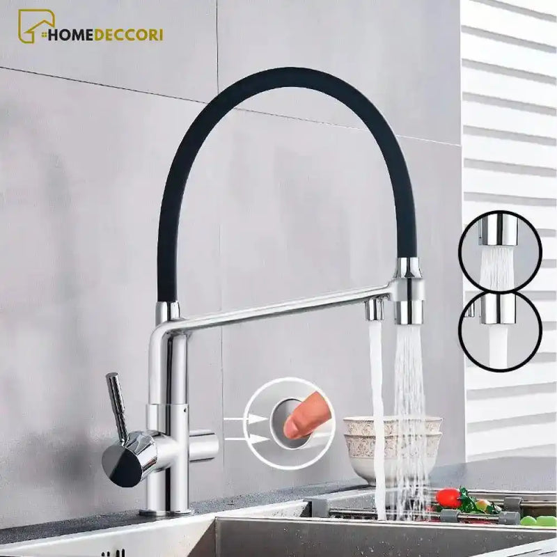 Torneira Gourmet Monocomando Extensível 360 Dual Com Saída Para Filtro Azzurra - Homedeccori