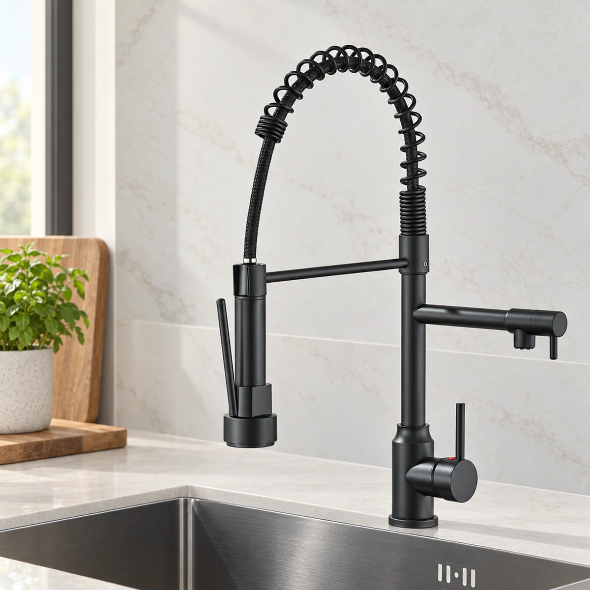 Torneira gourmet Harvy preto fosco - Homedeccori