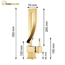 Torneira Moderna Design Bico Recurvo Misturador Monocomando Banheiro - Homedeccori