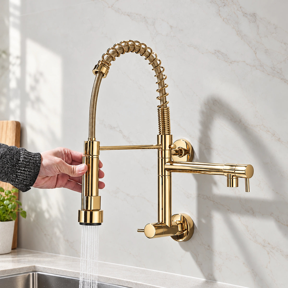 Torneira gourmet Napoli dourado polido - Homedeccori