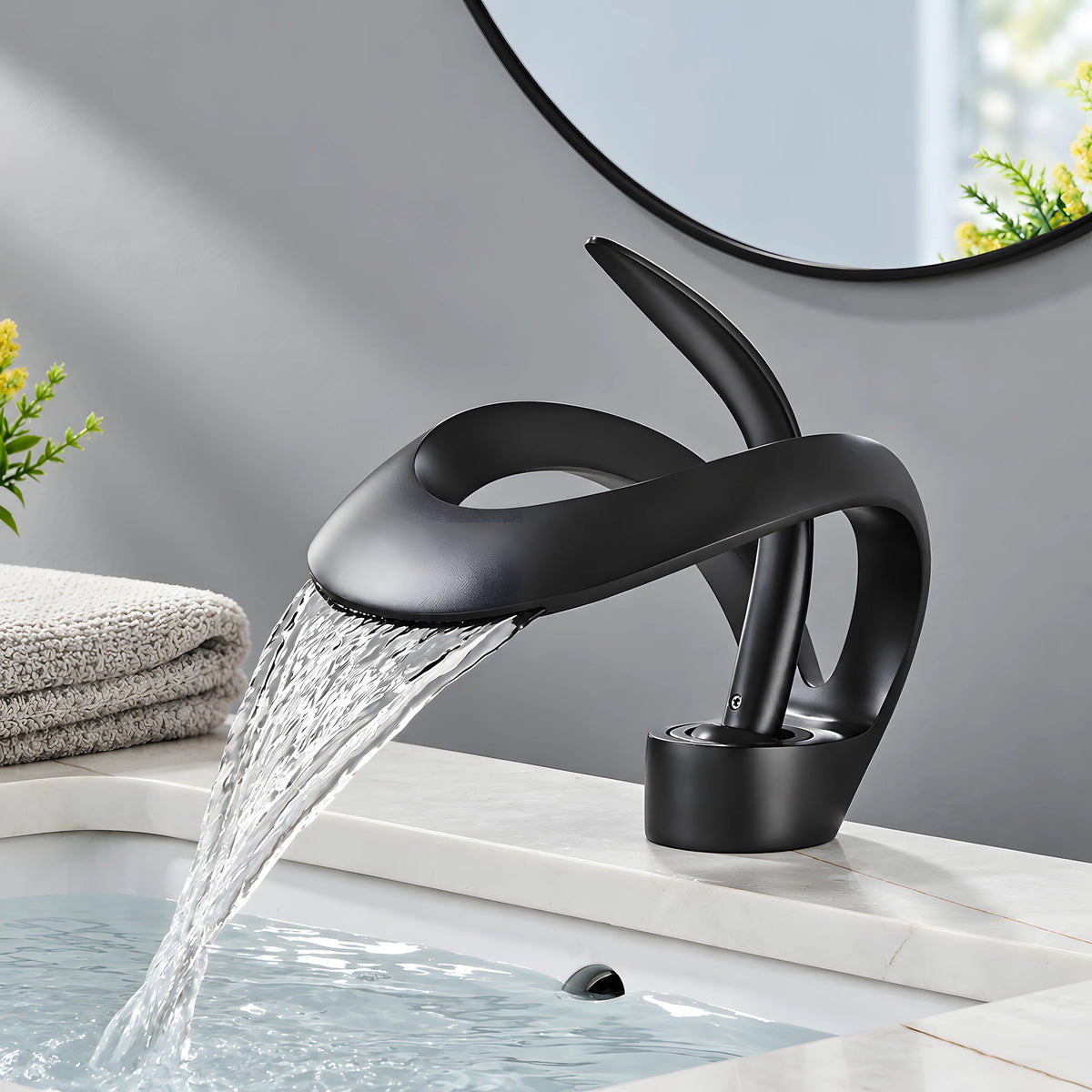 Torneira para banheiro Ottone preto fosco - Homedeccori