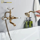 Torneira Para Banheira Duplo Comando Misturador Parede Inglês Brassina - Homedeccori