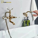 Torneira Para Banheira Duplo Comando Misturador Parede Inglês Brassina - Homedeccori