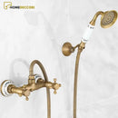 Torneira Para Banheira Duplo Comando Misturador Parede Inglês Brassina - Homedeccori