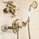 Torneira Para Banheira Duplo Comando Misturador Parede Inglês Brassina - Homedeccori