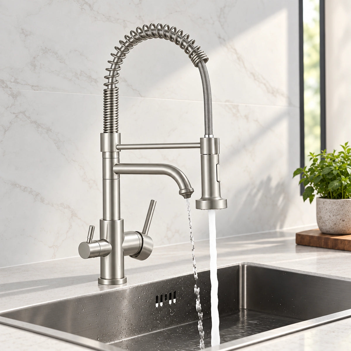 Torneira gourmet Stylish níquel escovado - Homedeccori