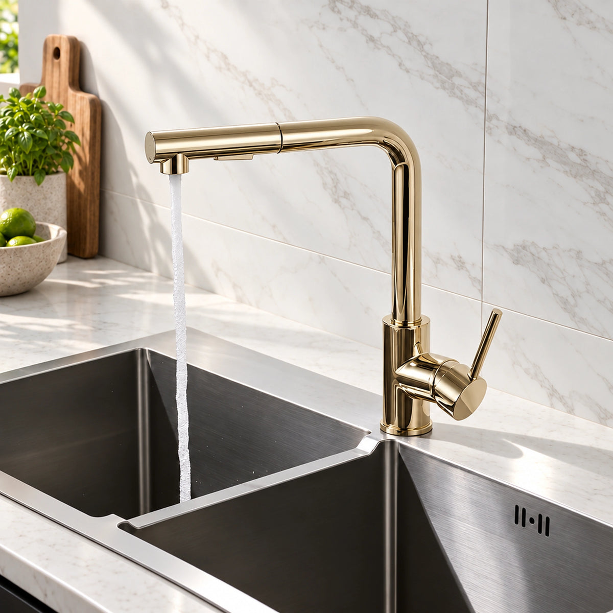 Torneira gourmet Venzale dourado - Homedeccori