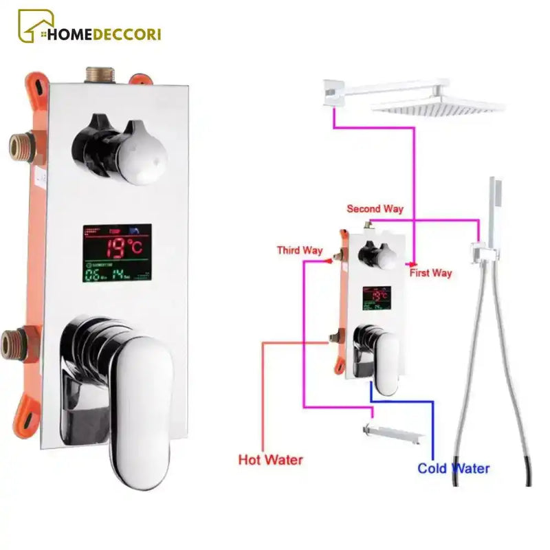 Válvula Misturadora Visor Display Temperatura E Tempo ControlMax 3D - Homedeccori