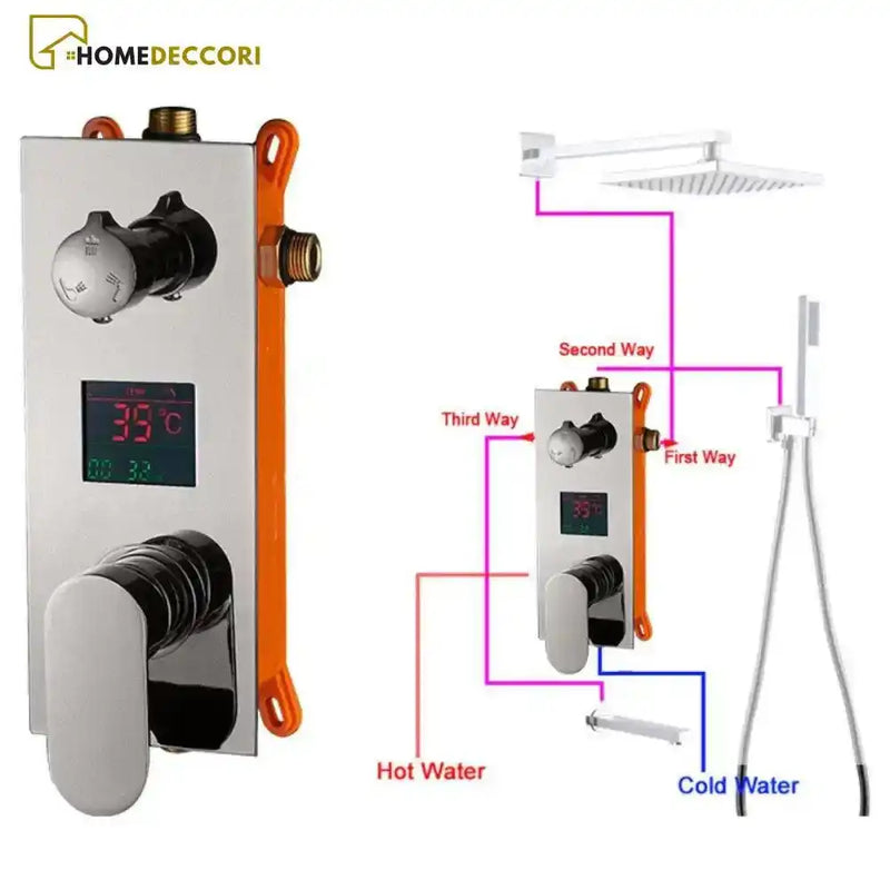 Válvula Misturadora Visor Display Temperatura E Tempo ControlMax 3D - Homedeccori